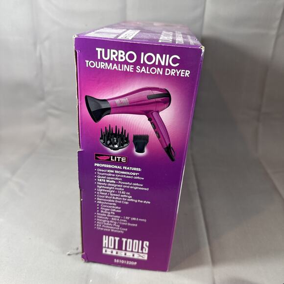 Hot Tools Helix Turbo Ionic Tourmaline Salon Dryer 1875w Purple 2019 Open Box * - Picture 5 of 8